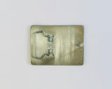 CK-BR-K-5778 : Rectangular Belt Buckle KW Logo Metallic  Black 195