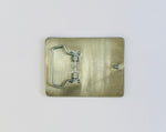 CK-BR-K2-5778 : Rectangular Belt Buckle KW Text Logo  Metallic Black 195
