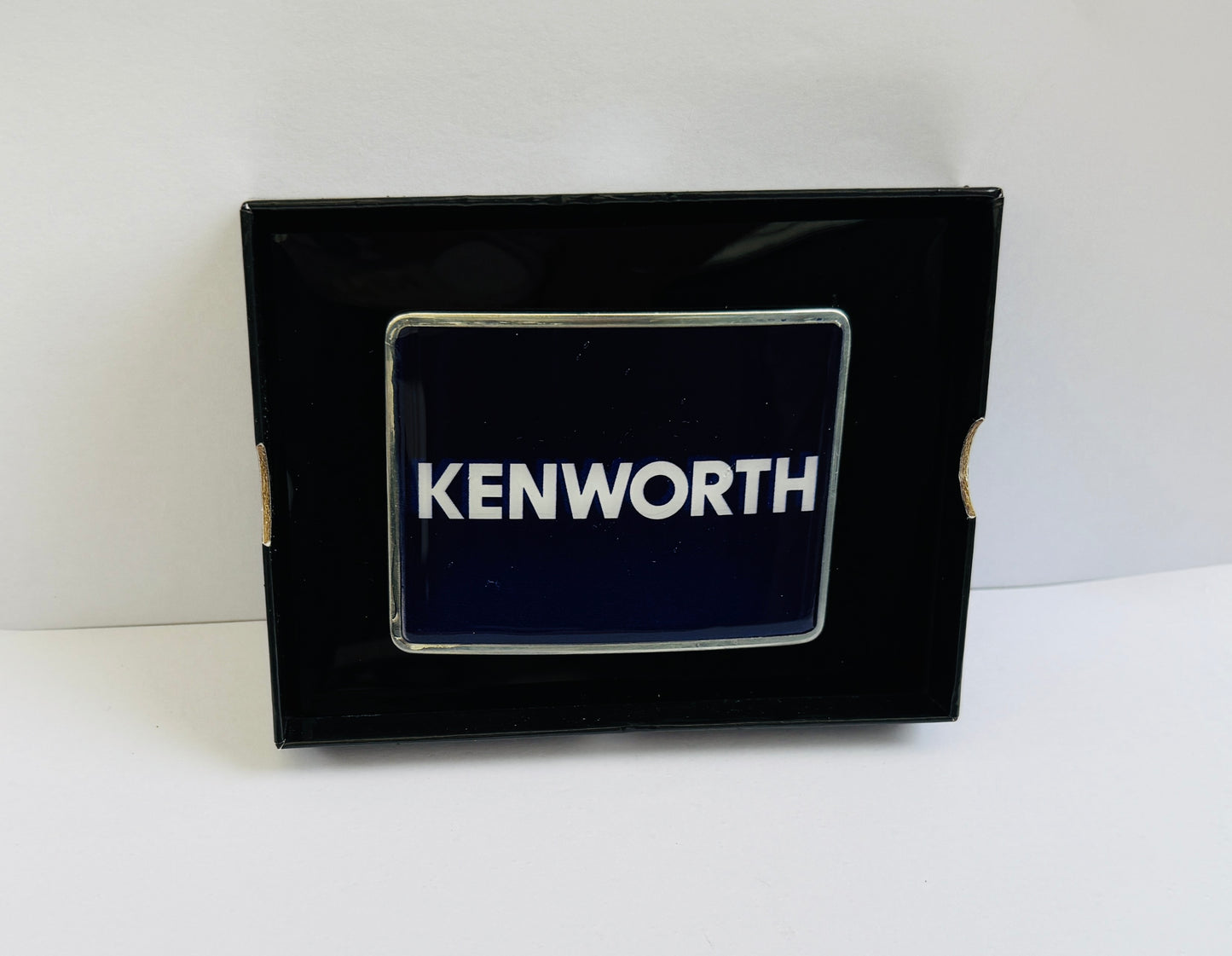CK-BR-K2-7747 : Rectangular Belt Buckle Kenworth Text Logo Blue