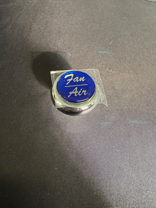 UNITED PACIFIC - 23392 : Fan / Air Glossy Knob - Screw Mount w Blue Sticker