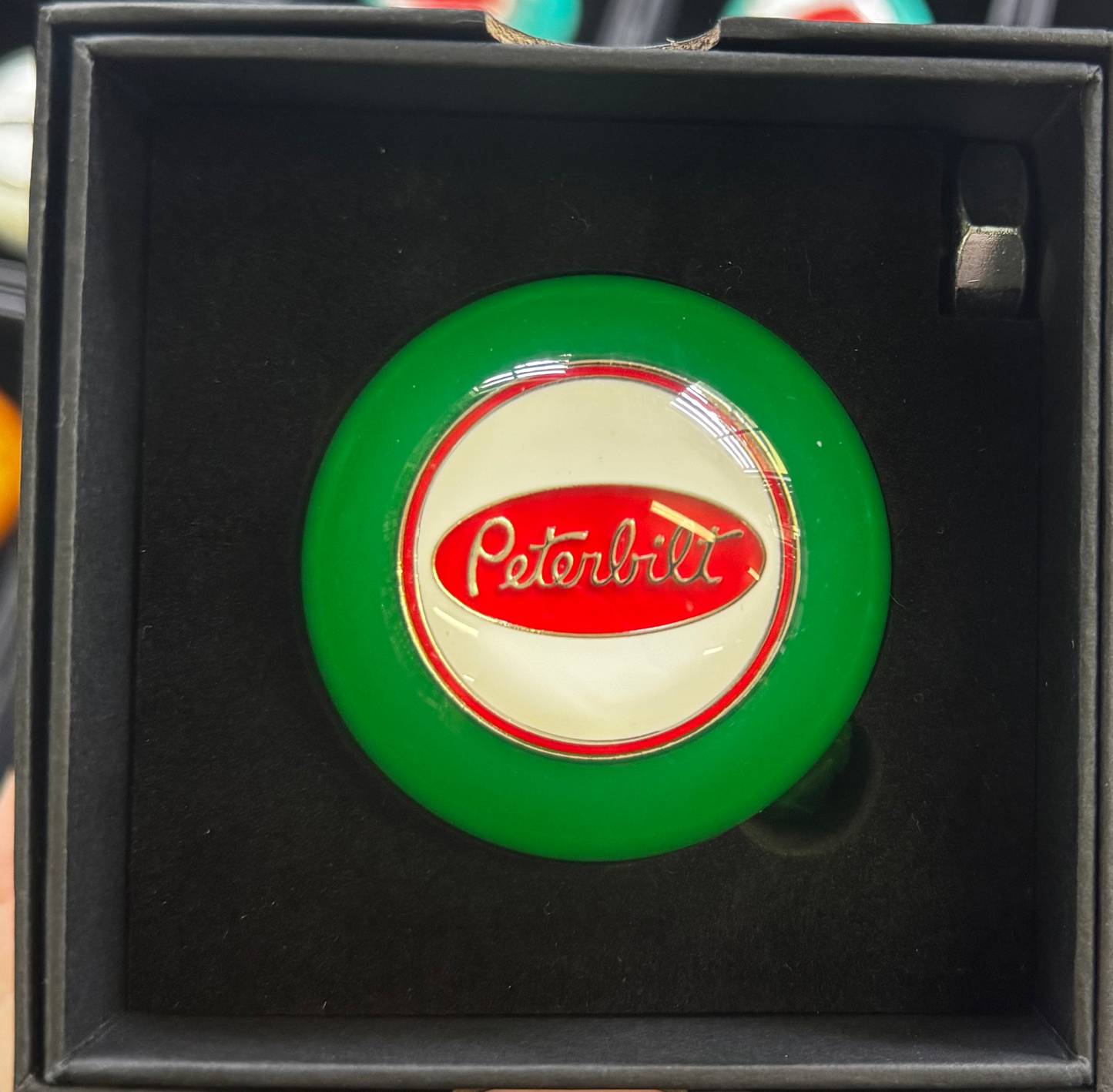 SALE - Peterbilt Lime Green Pearl / White Face Gear Shift Knob