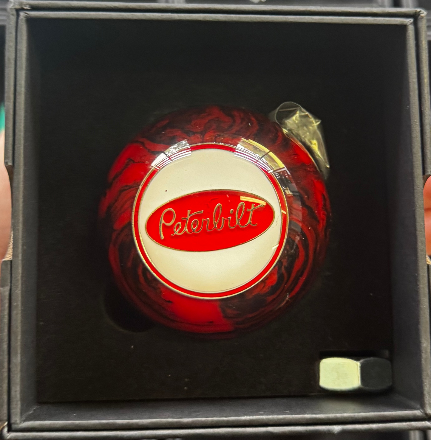 SALE - Peterbilt Red Rock / White Face Gear Shift Knob