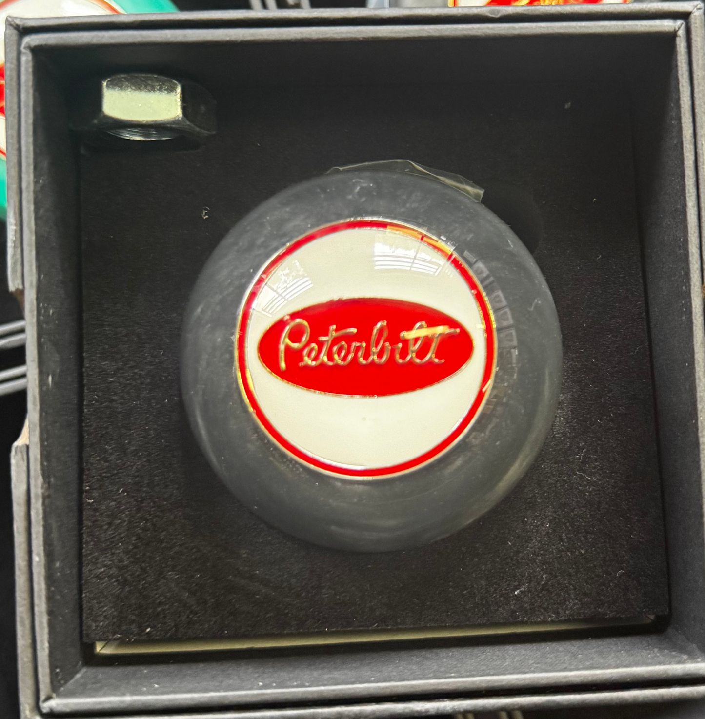 SALE - Peterbilt Pearl Grey With White face Gear Shift Knob