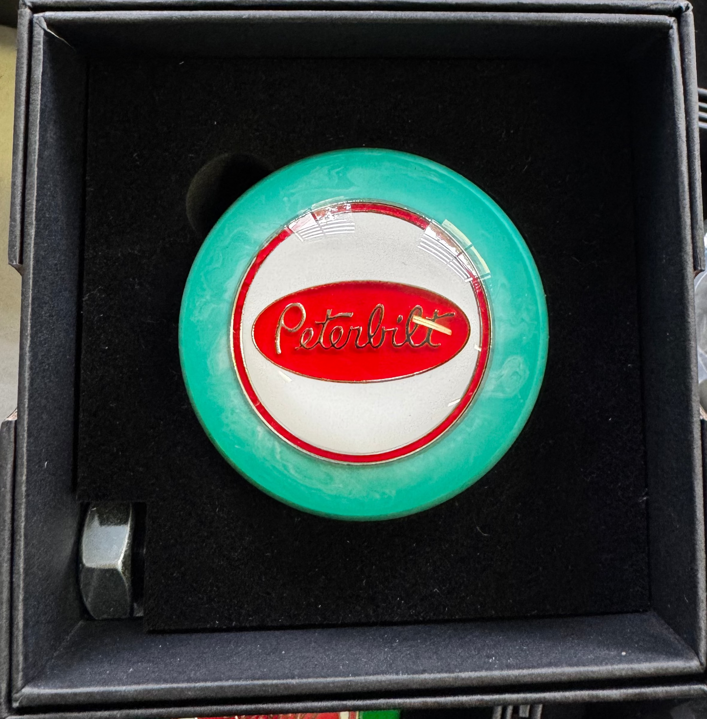SALE - Peterbilt Turquoise White Rock / White Face Gear Shift Knob