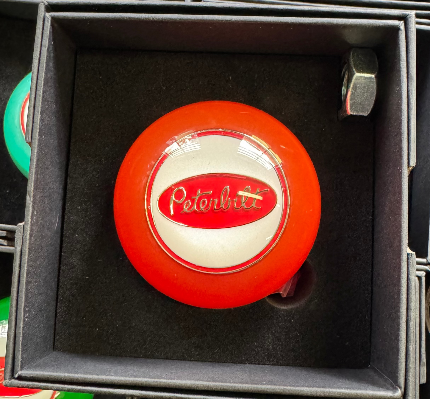 SALE - Peterbilt Orange Pearl / White face Gear Shift Knob