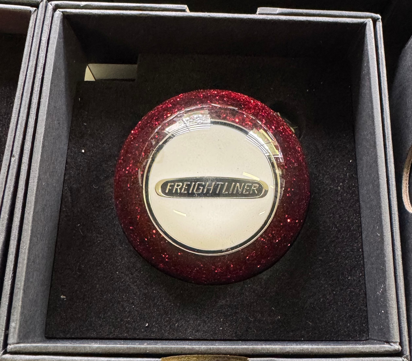 SALE - Freightliner Red Glitter / White Face Gear Shift Knob