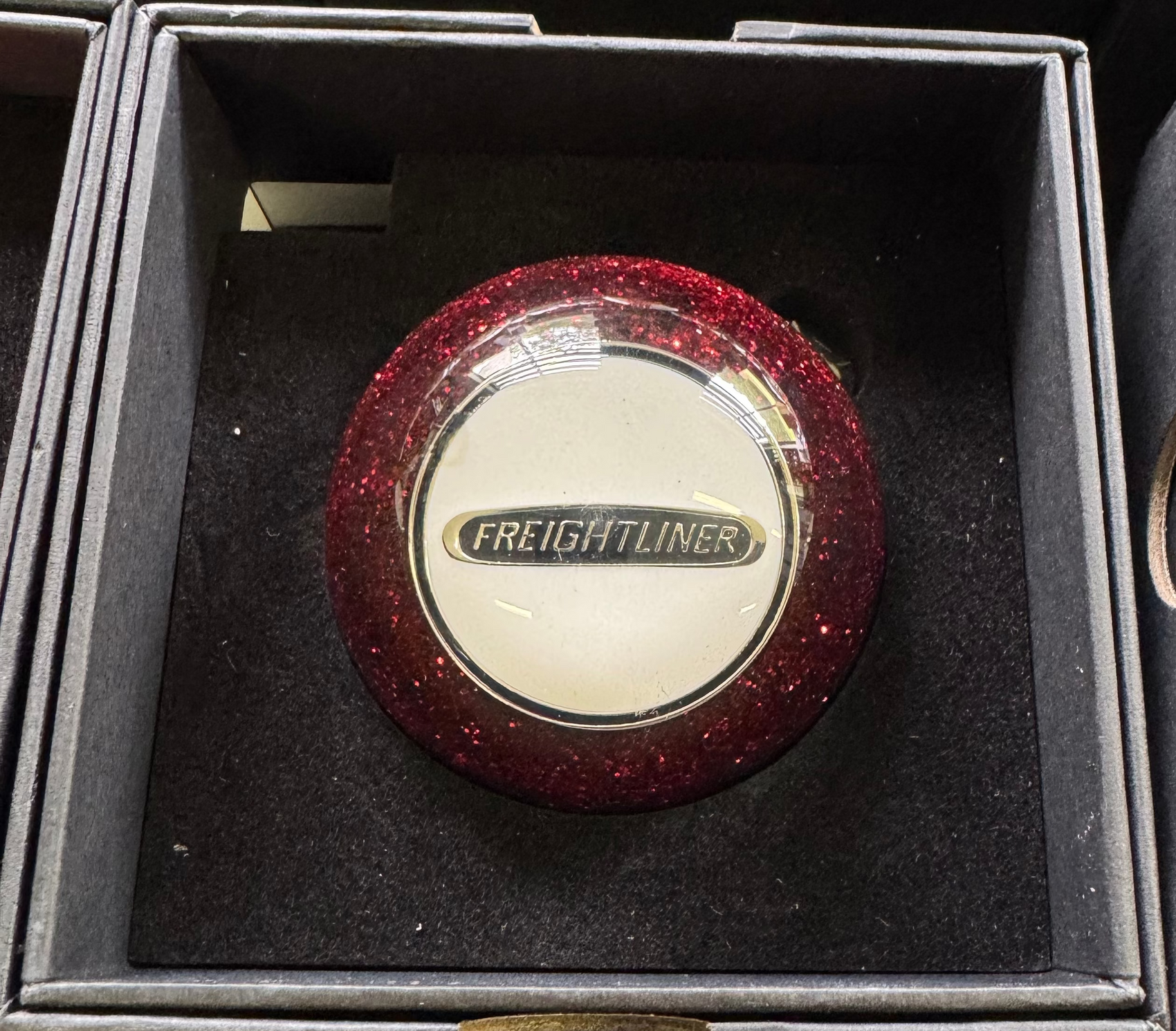 SALE - Freightliner Red Glitter / White Face Gear Shift Knob