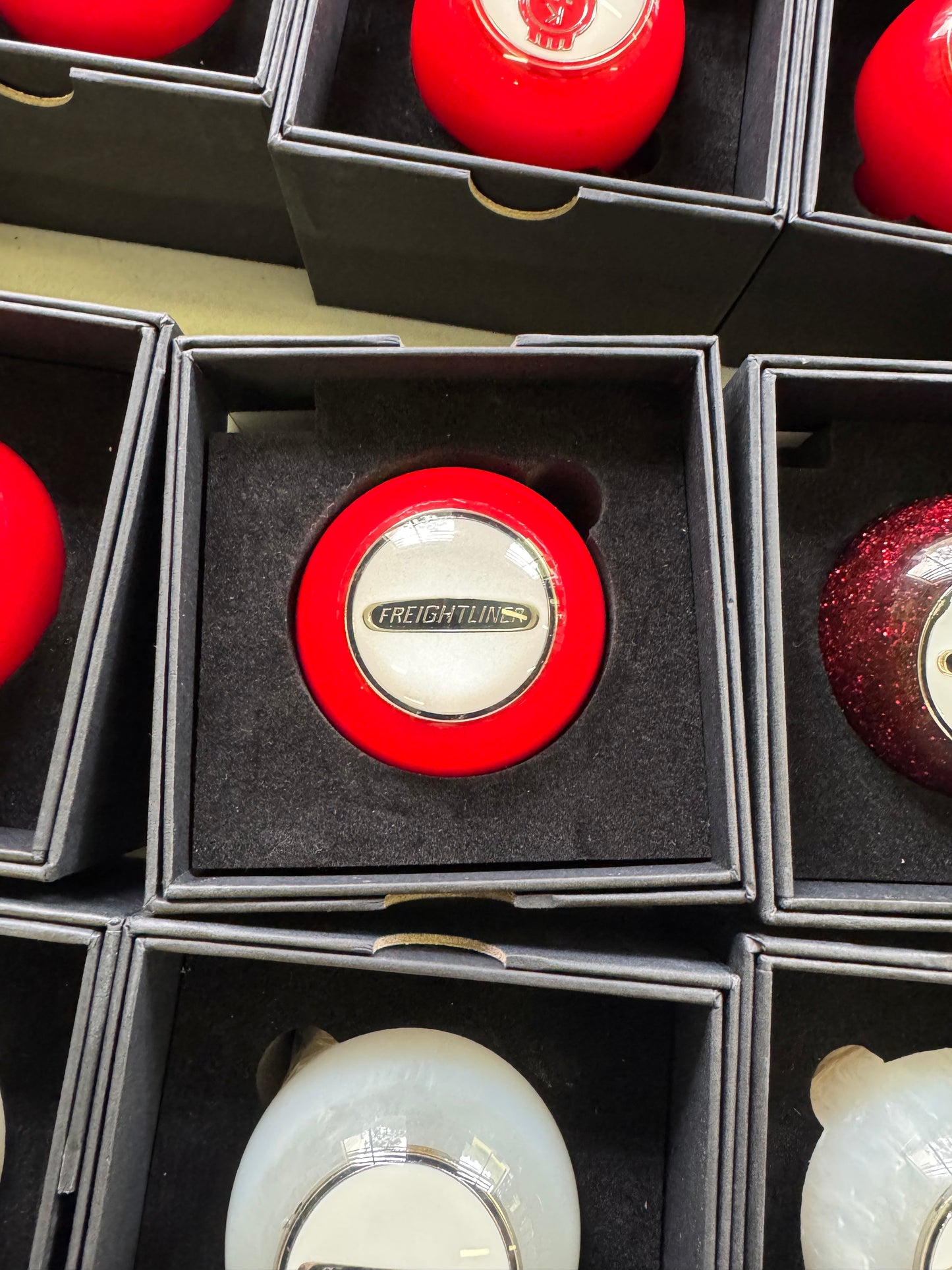 SALE - Red Pearl / White Face Gear Shift Knob