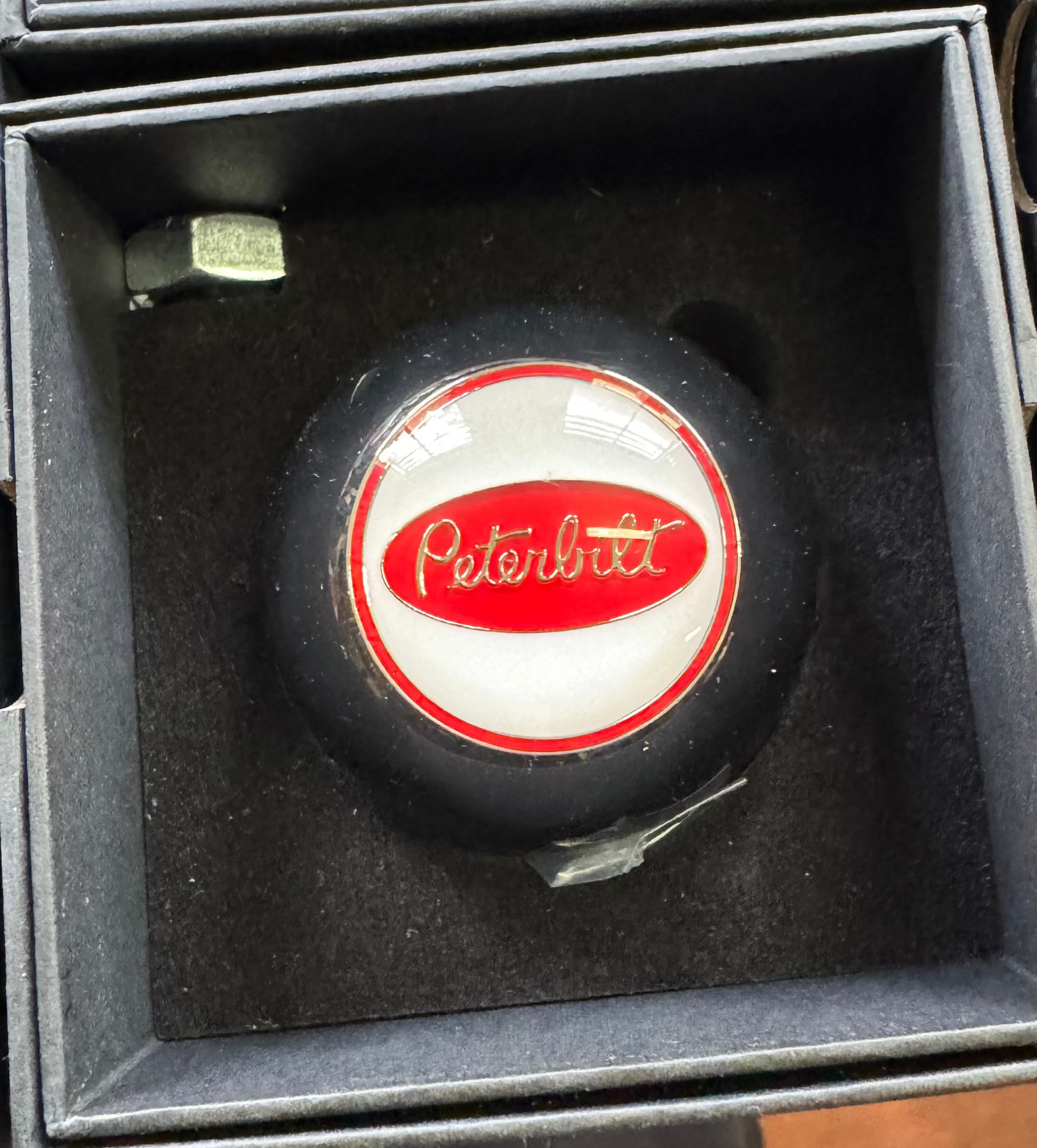 SALE - Peterbilt Black Glitter / White Face Gear Shift Knob