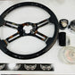 CS: Custom Black Glitter and Leather 4 Spoke Steering Wheel with complete hub kit