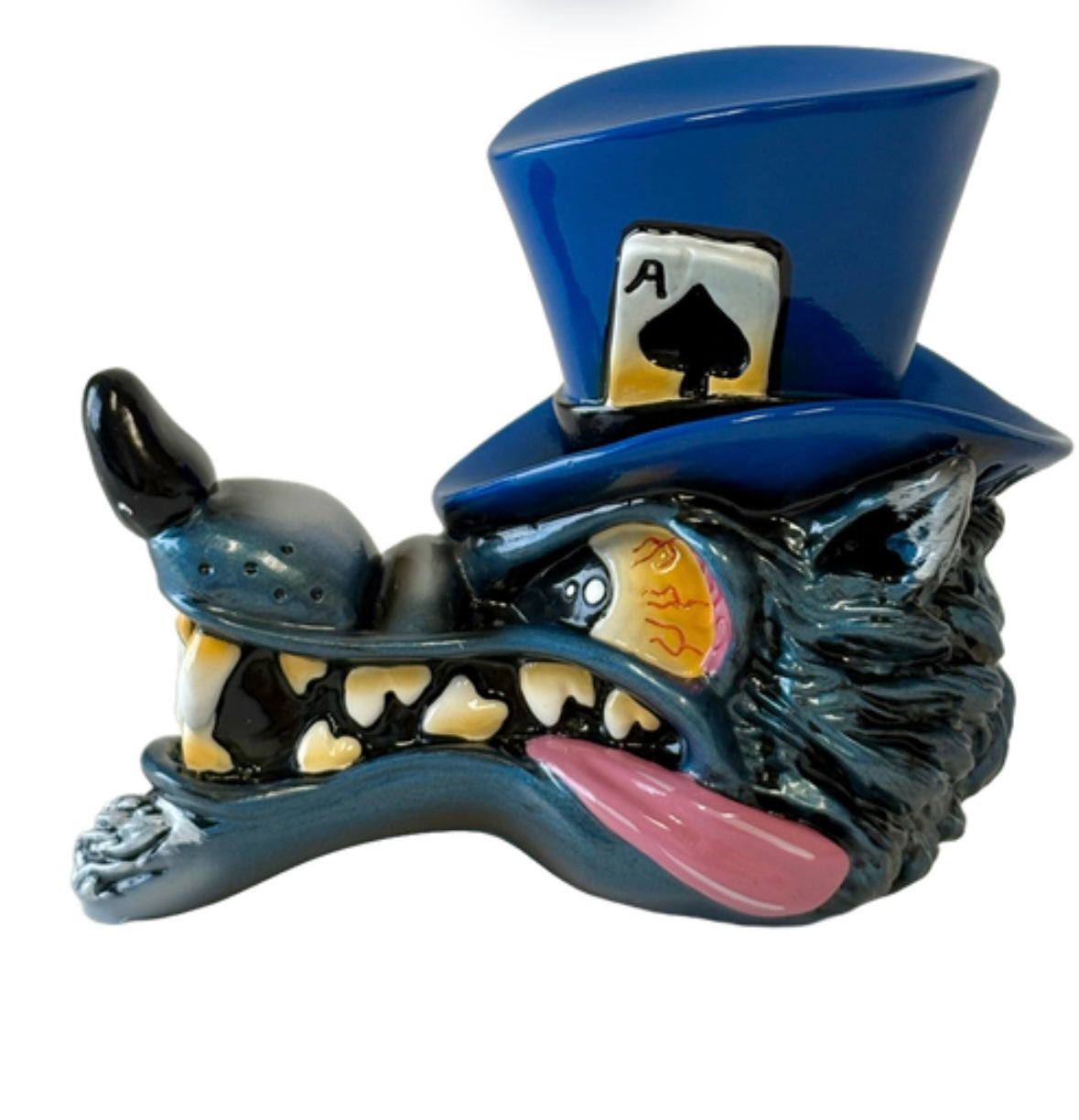 GS-WOB1: Blue Wolf Hat Gear Shifter Knob