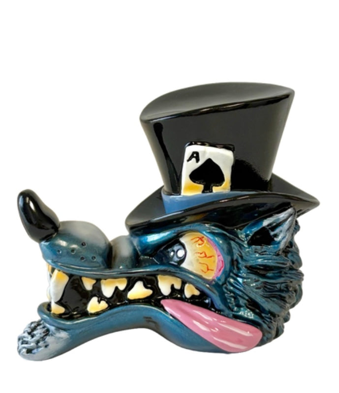 GS-WOBK1: Black Wolf Hat Gear Shift Knob