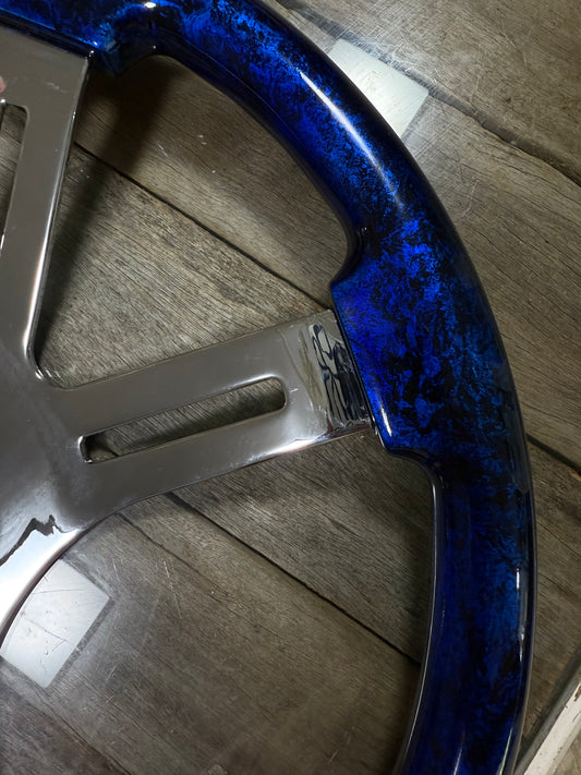 SC : Pearl Steering Wheel Combo Set with Matching Gear Knobs and Lower Gear Sleeve - Blue