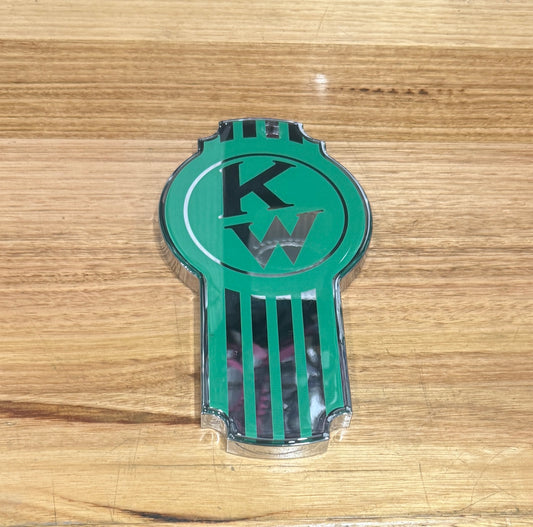 CK-EMKWOT-5778: Kenworth Old Style Badge Emblem Chrome/Light Green