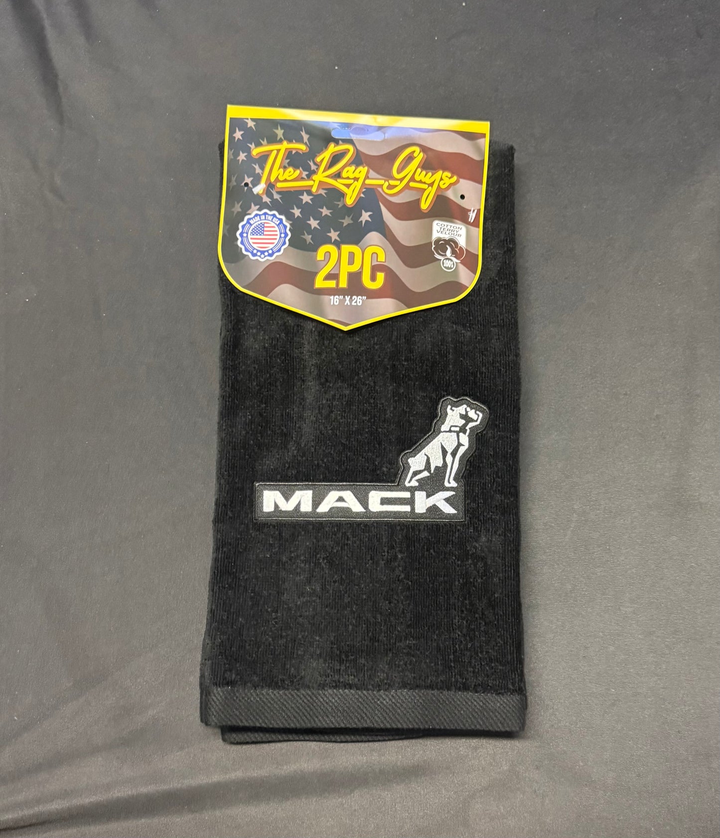 The Rag Guys - MABK-B1 - Mack Logo Black Rag/Towel Black - Set of 2 Supplier