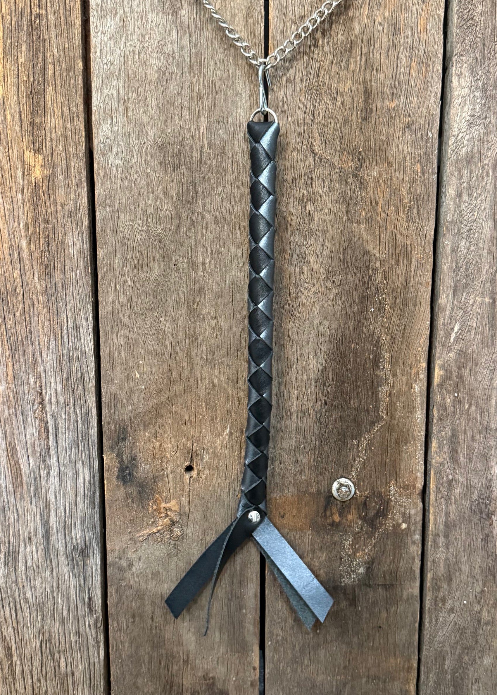 HH - Metallic Silver / Black Leather Horn Honker