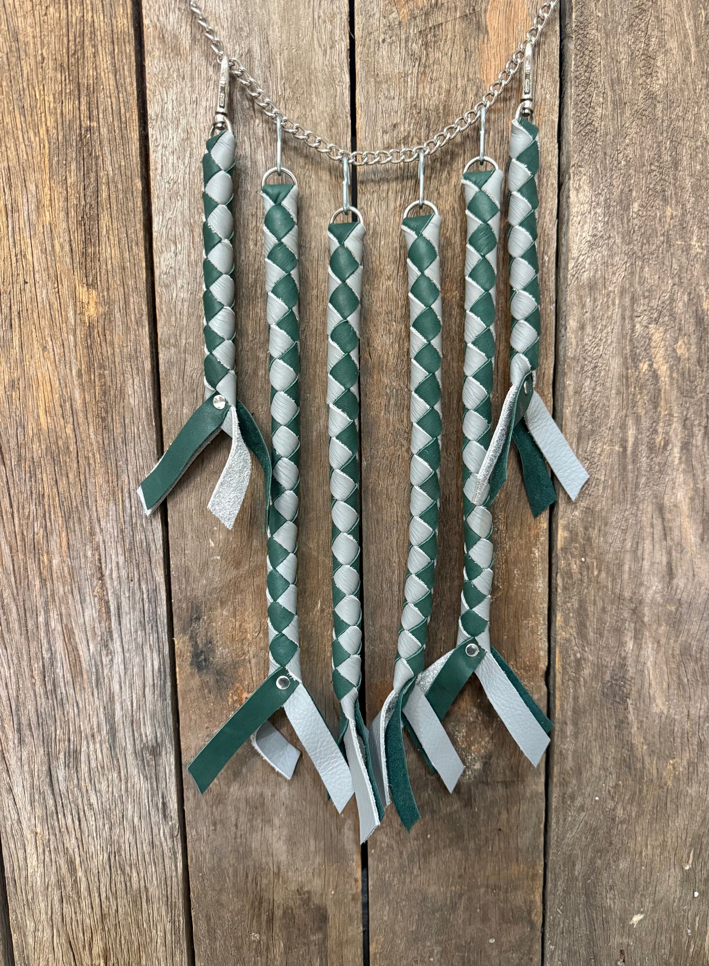HH - Green / Grey Leather Horn Honker