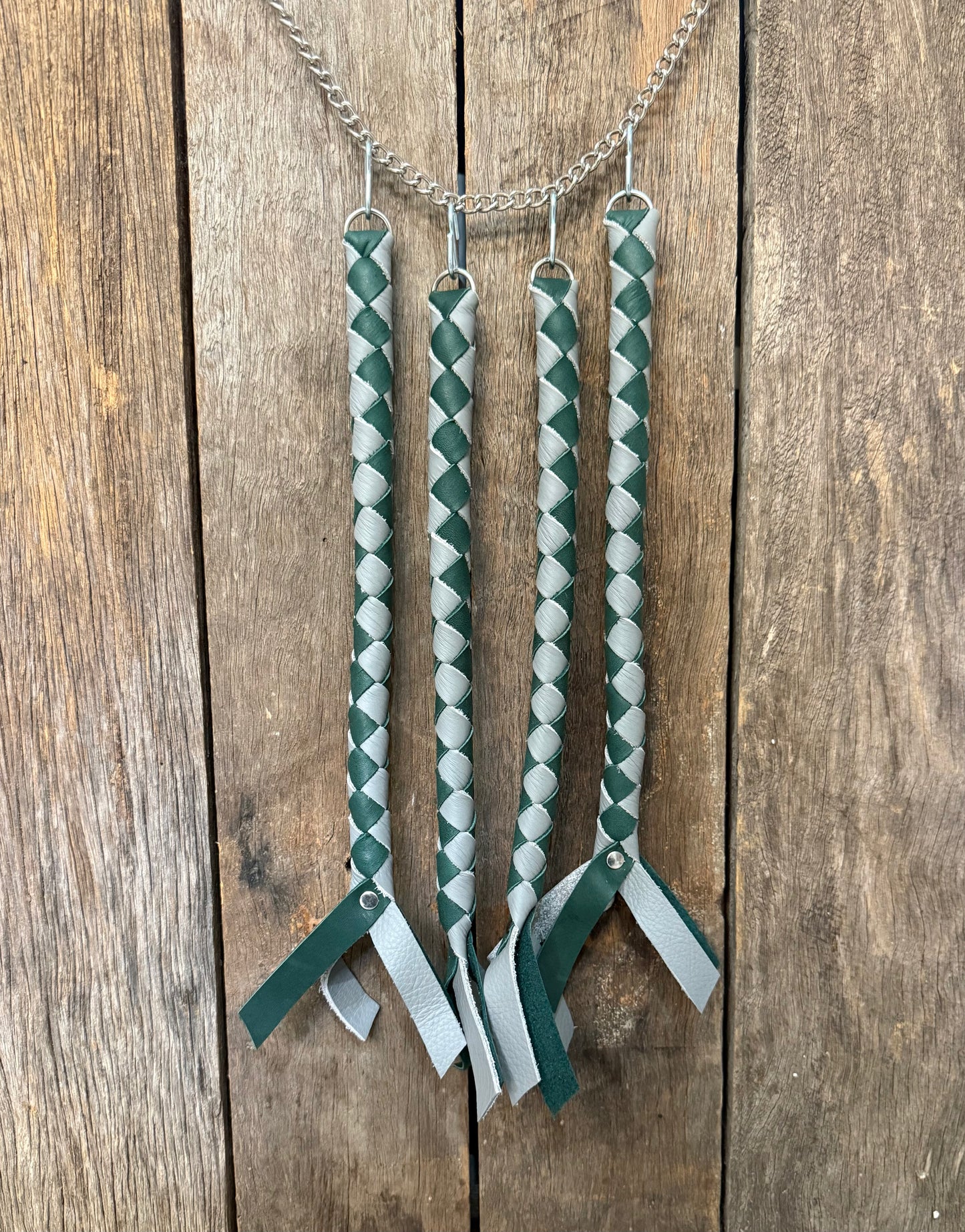 HH - Green / Grey Leather Horn Honker