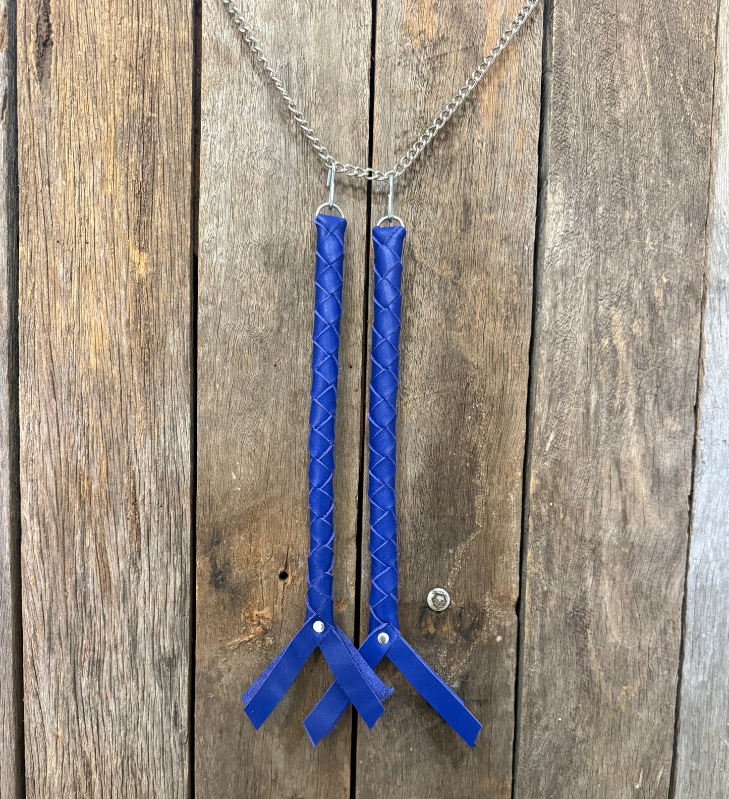 HH - Solid Blue Leather Horn Honker