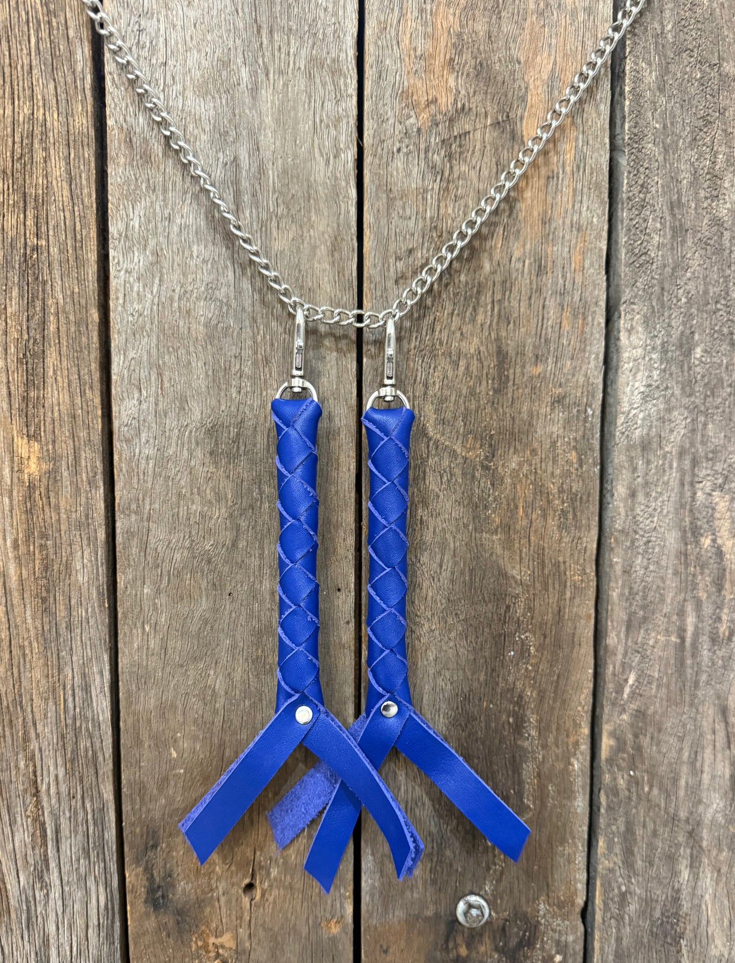 HH - Solid Blue Leather Keychain/Fob