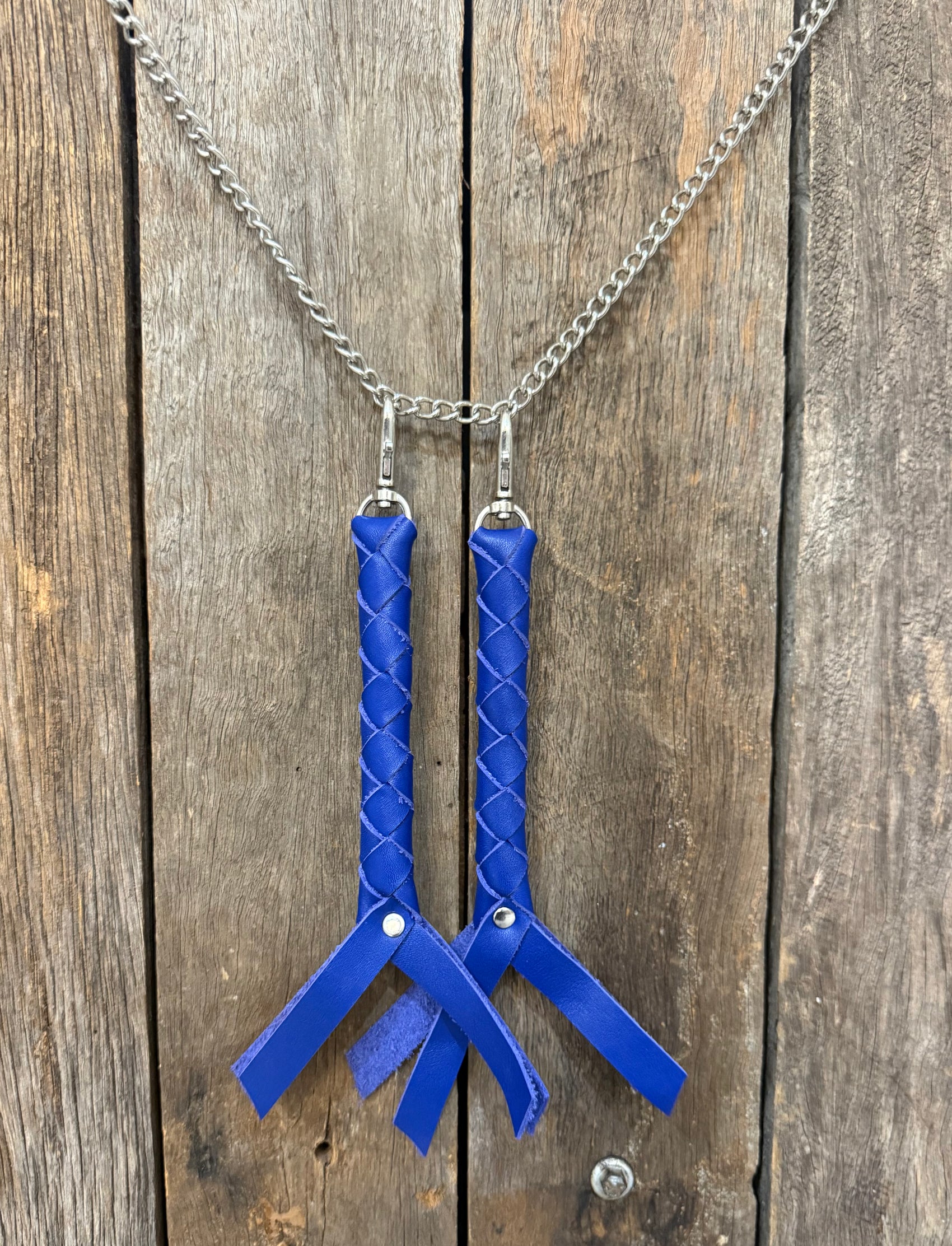 HH - Solid Blue Leather Keychain/Fob