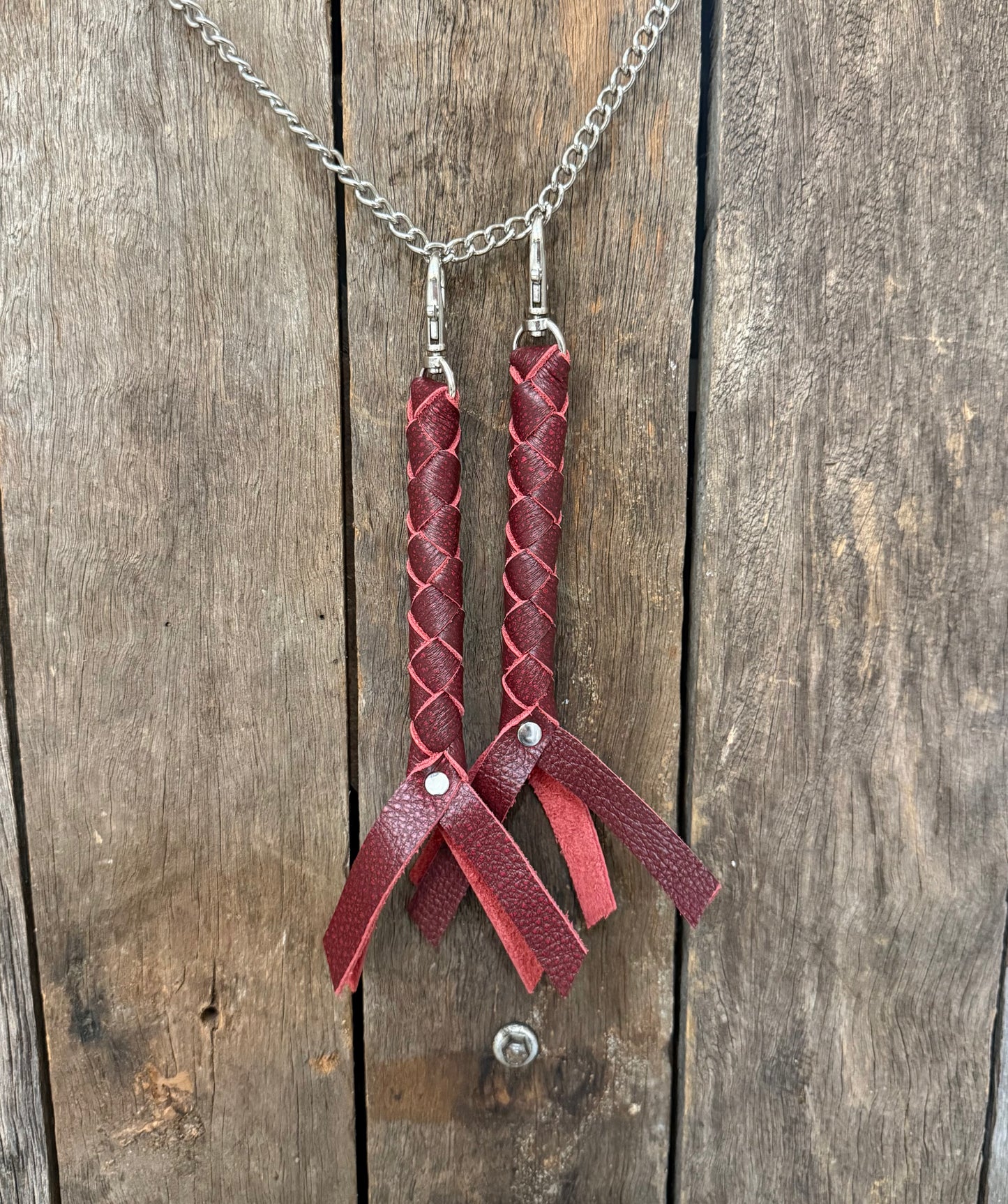 HH - Solid Red Leather Keychain/Fob