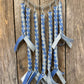 HH - Blue / Grey Leather Keychain/Fob