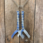 HH - Blue / Grey Leather Keychain/Fob