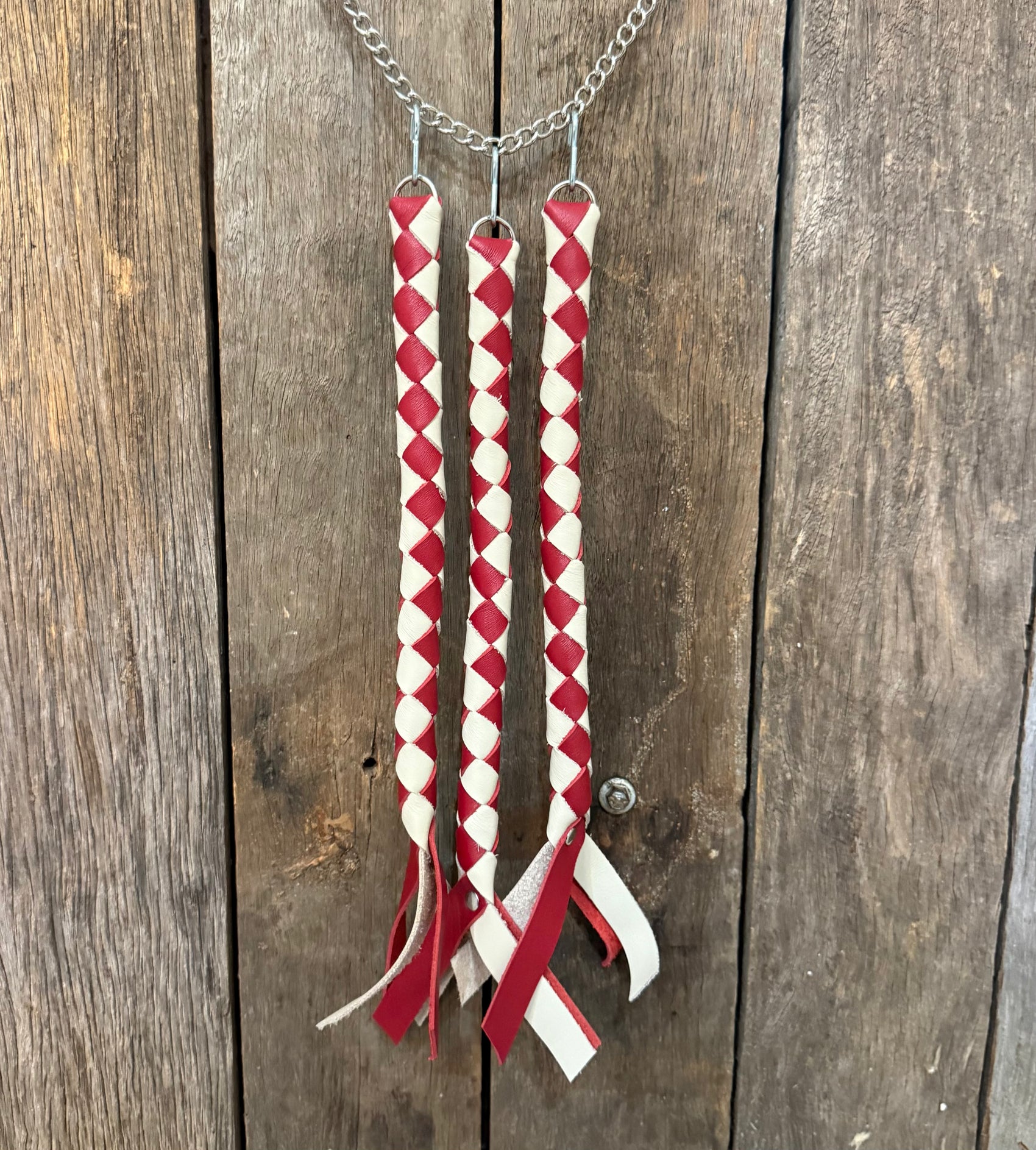 HH - Candy Apple Red Wine / Cream Leather Horn Honker