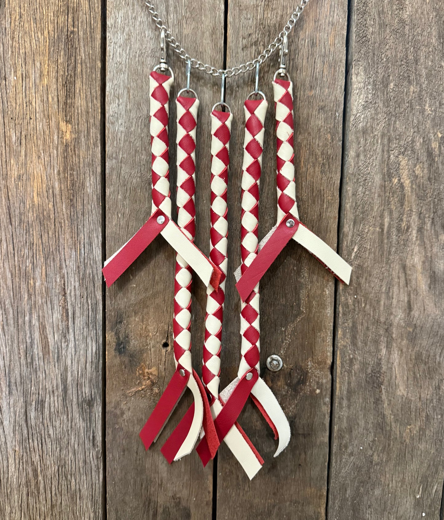 HH - Candy Apple Red Wine / Cream Leather Horn Honker