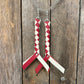 HH - Candy Apple Red Wine / Cream Leather Keychain/Fob
