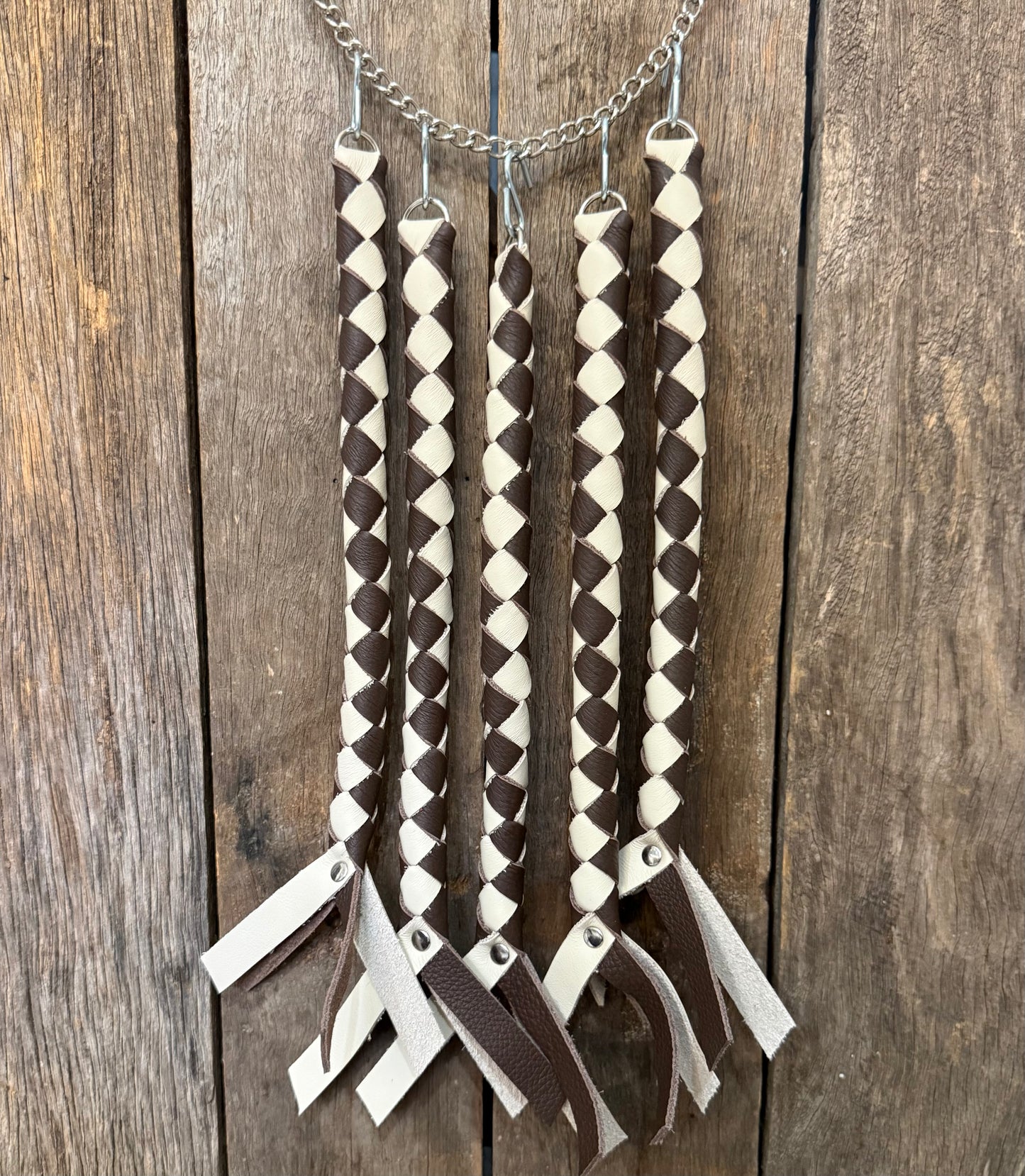 HH - Chocolate Brown / Cream Leather Horn Honker