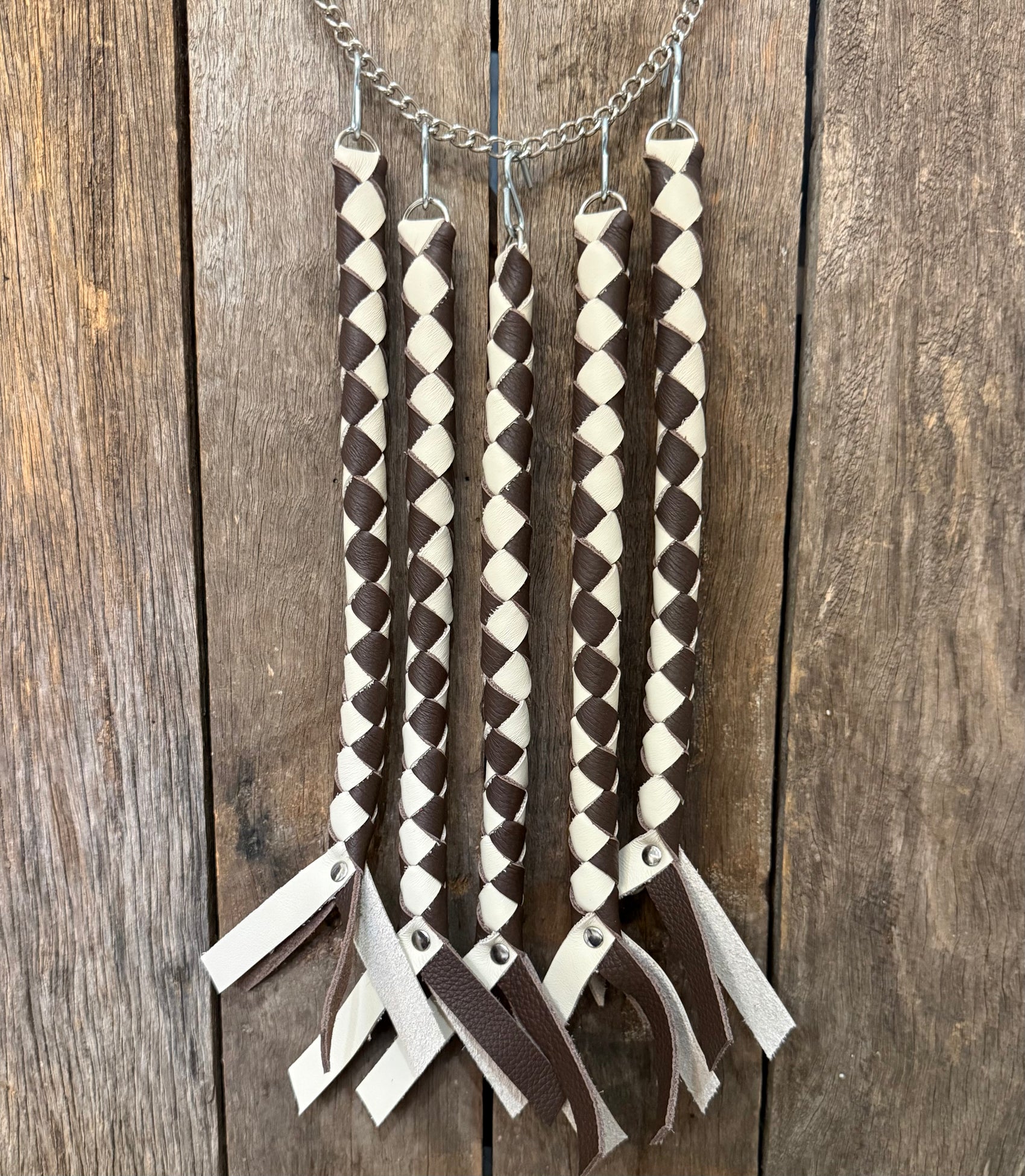 HH - Chocolate Brown / Cream Leather Horn Honker