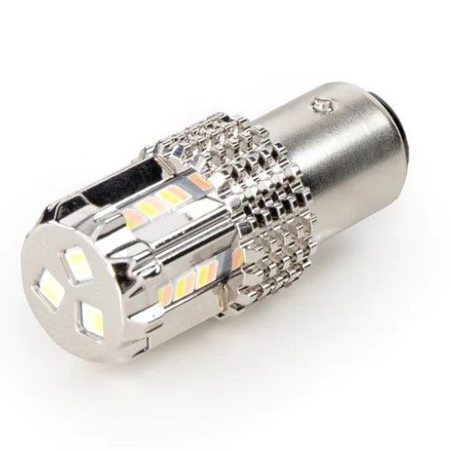 JML-LD-1017 : AMBER / PURPLE - 1157 DUAL COLOR Bulb (15 diodes) for Glass Lens Light / Star Pattern / Super Bright (2nd Gen.)