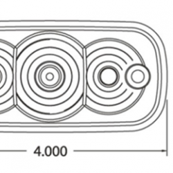 ASL - 42100AC: Amber LED/Clear Lens Marker Clearance Light 4" × 2" × 1"