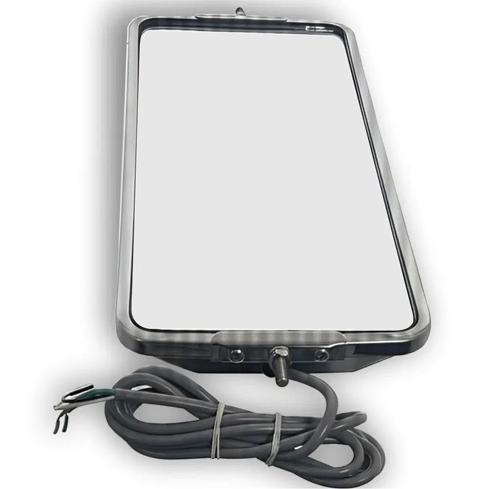 SS W/Coast Mirror Head Clear 12V LED 7 1/2 x 16"