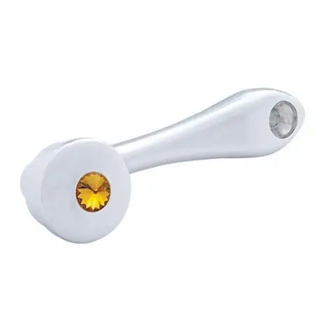 UNITED PACIFIC - 24015 : Chrome Die-Cast Window Crank With 16-Spline 7/16” OD Adapter - Amber Crystal
