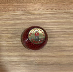 GS-KR2 : Red Glitter Round Knob with Round brass/red KENWORTH TRUCKS detail