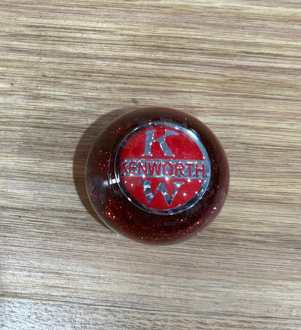 GS-KR3 :  Red Glitter Round Knob with Round red/silver KENWORTH detail