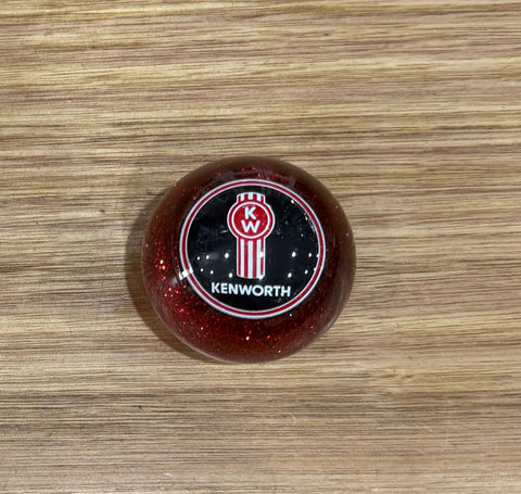 GS-KR5 :  Red Glitter Round Knob with Round black/red/white KENWORTH and KW detail