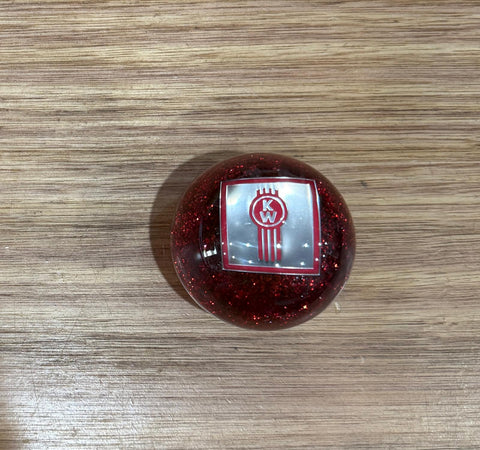 GS-KR9 :  Red Glitter Round Knob with Square silver/red KW detail
