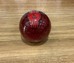 GS-KR12 : Red Glitter Round Knob with red/silver long KENWORTH strip logo detail