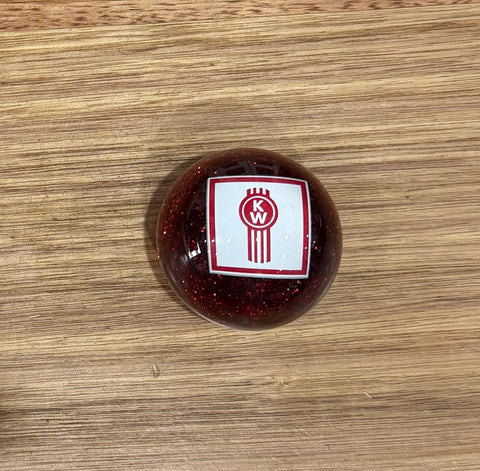 GS-KR8 :  Red Glitter Round Knob with Square white/red KW detail