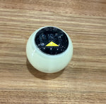 GS-CATW1 :White Round Knob with Round black/silver/yellow CAT detail