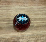 GS-IR1 : Red Glitter Round Knob with Round black/white/blue/brass INTERNATIONAL detail
