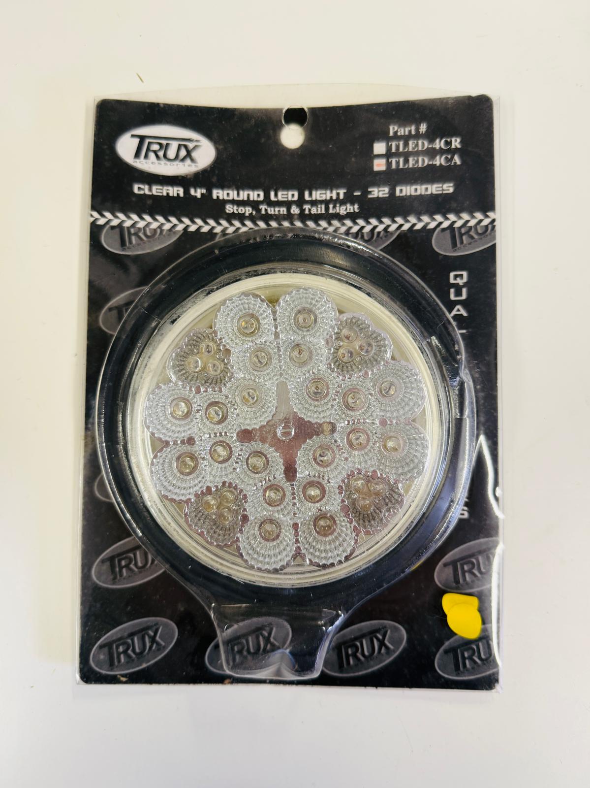 TLED-4CA : Clear 4" Round LED Light - 32 Diodes - Amber LED
