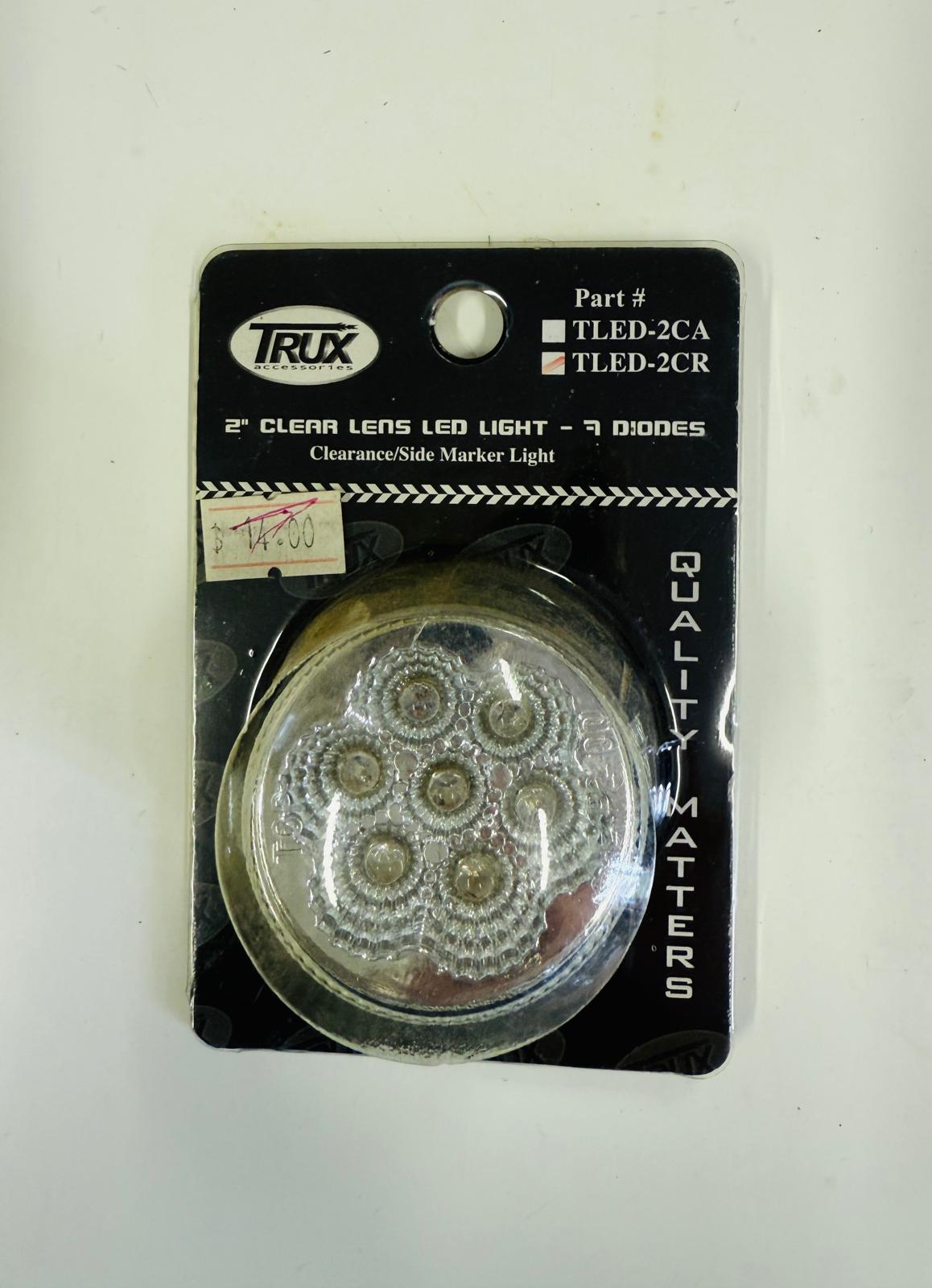 TLED-2CR : 2" Clear Lens LED Light - 7 Diodes - Red LED