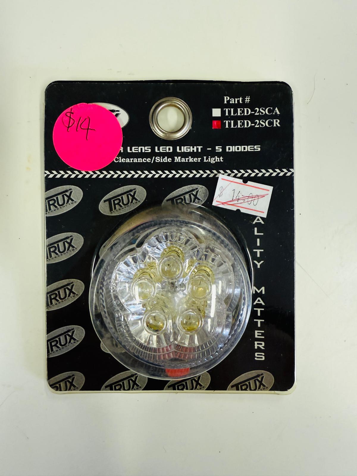 TLED-2SCR : 2" Clear Lens LED Light - 5 Diodes - Red LED