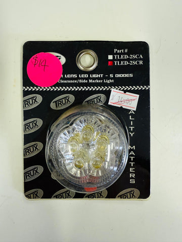 TLED-2SCR : 2" Clear Lens LED Light - 5 Diodes - Red LED