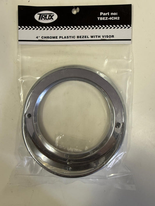 TBEZ-4CH2 : 4" Chrome plastic Bezel with Visor